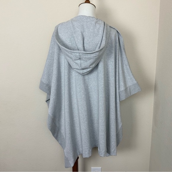 L'AGENCE Lizzy Lace Up Grey Hooded Poncho - Picture 11 of 16